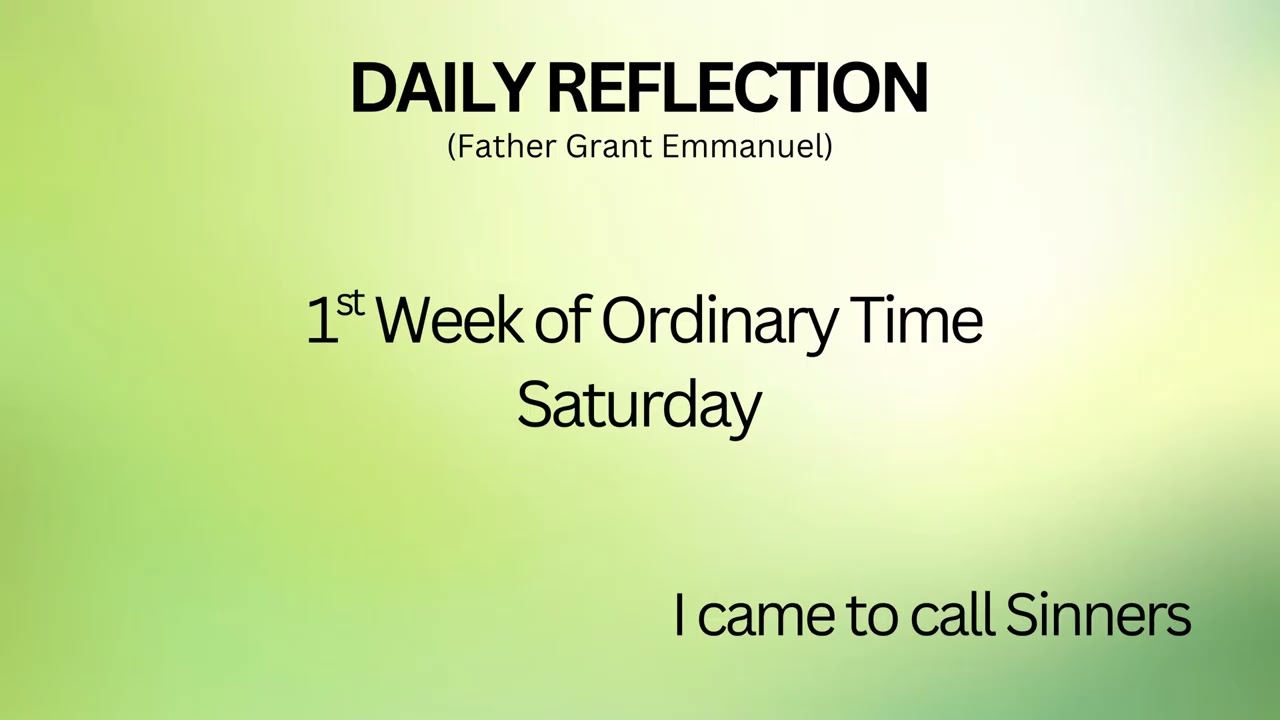1st Week Ordinary Time, 