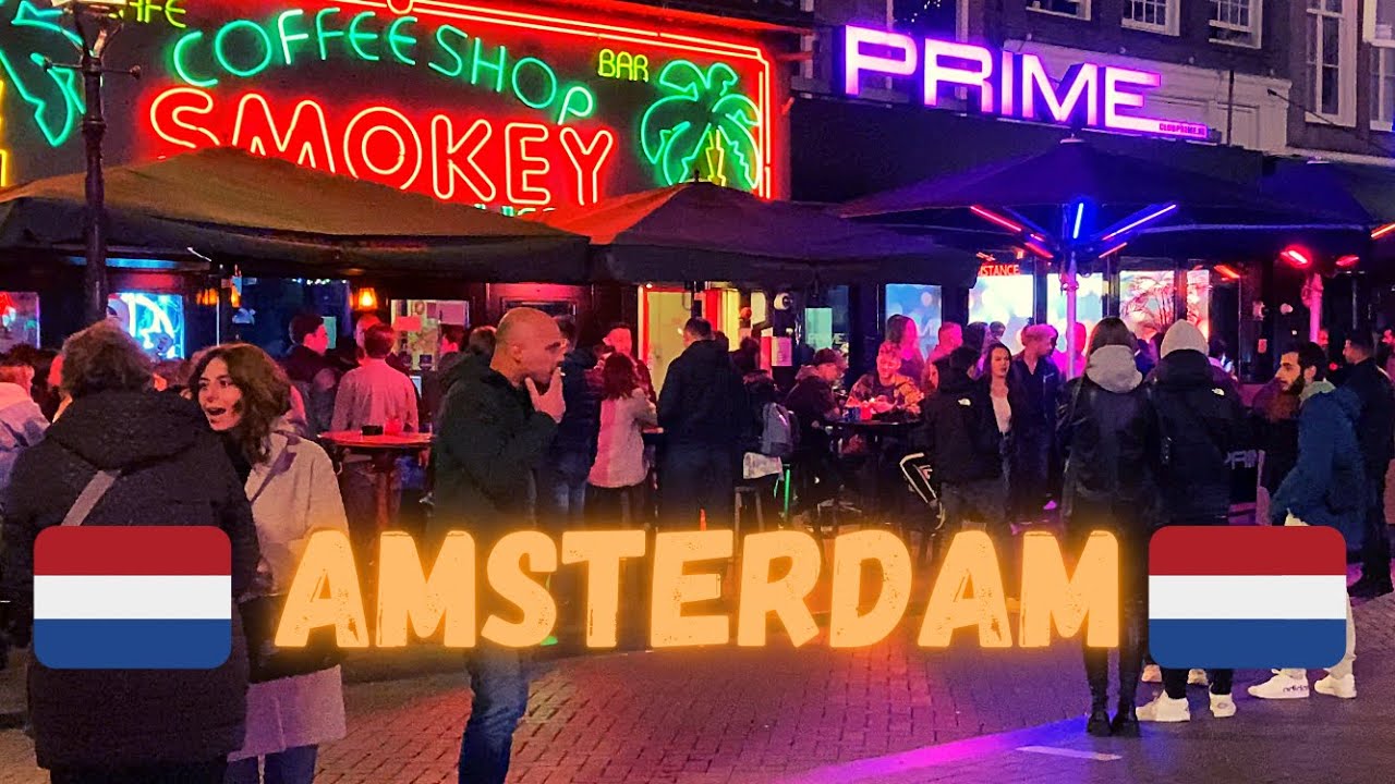 AMSTERDAM CITY NIGHTLIFE Red Light District Tour, Leidseplein, Rembrandtplein Friday Night Walk