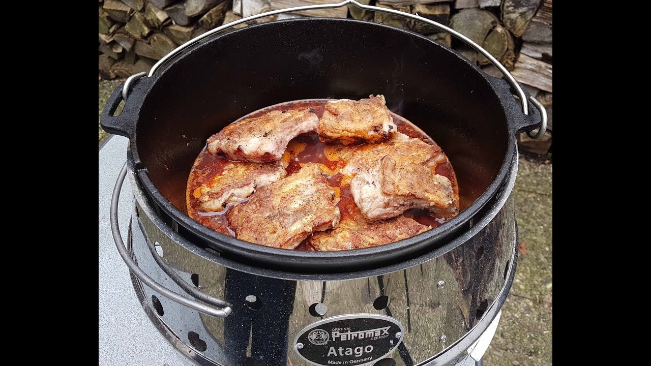 Geschmorte Rotwein  Rippchen aus dem Dutch Oven
