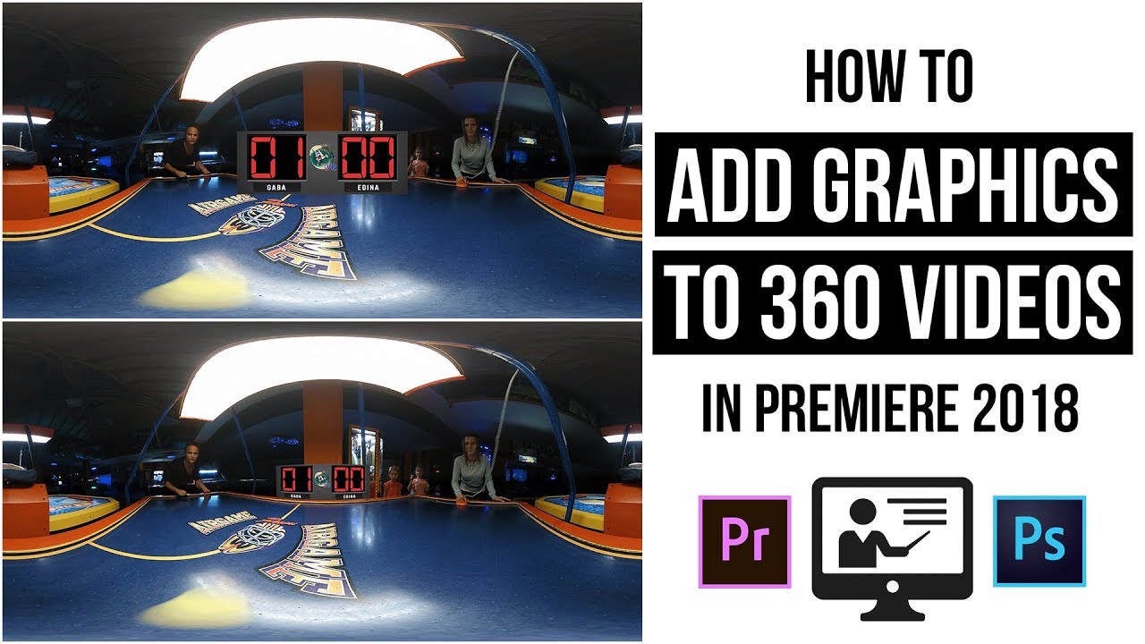 How to add titles and graphics to a 360 video with Premiere 2018 and Photoshop | Gaba_VR