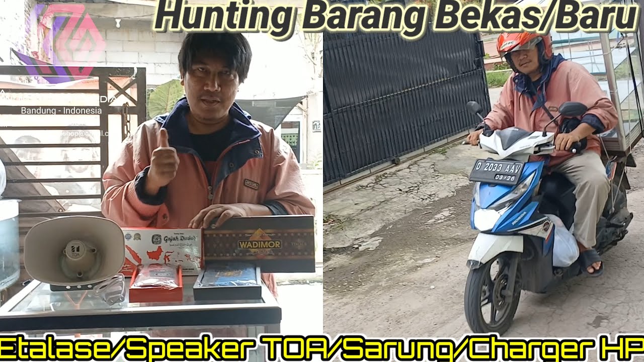 Hunting Barang Bekas/Baru Etalase Dudukan Roda/Speaker Horn Toa/Sarung Gajah Duduk/Wadimor/Charge HP