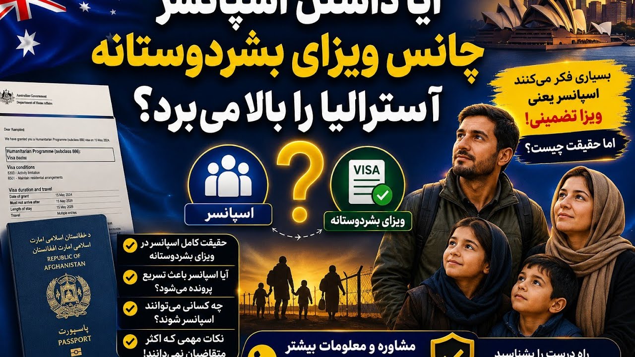 آیا داشتن اسپانسر، معرف یا پروپوزر چانس مارا در ویزای بشردوستانه آسترالیا بالا میبرد یاخیر؟
