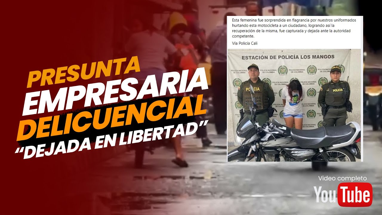 PRESUNTA EMPRESARIA DELINCUENCIAL DEJADA EN LIBERTAD// Estaba subida en la moto robada