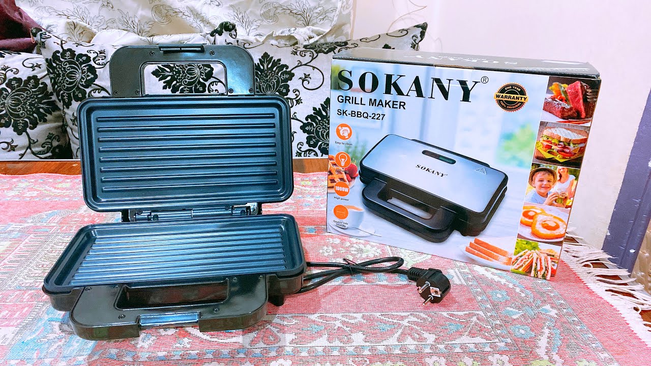 ارخص جريل🔥وصانع ساندويتشات🥪فى مصر من شركة سوكانى ١٠٠٠ وات (Grill Maker)🔥وعرض المواصفات  والسعر 🔥