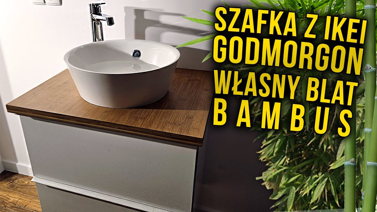 Wisząca szafka IKEA GODMORGON z własnym blatem i umywalką KATTEVIK montaż   - Fox Corner