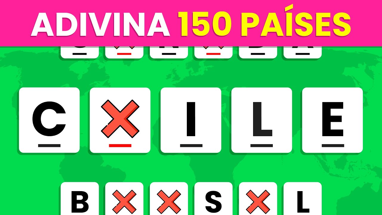 Adivina 150 PAÍSES con Letras Intermitentes 🚩🌎🤯- ¿Cuántos Países Reconoces? 😁✅