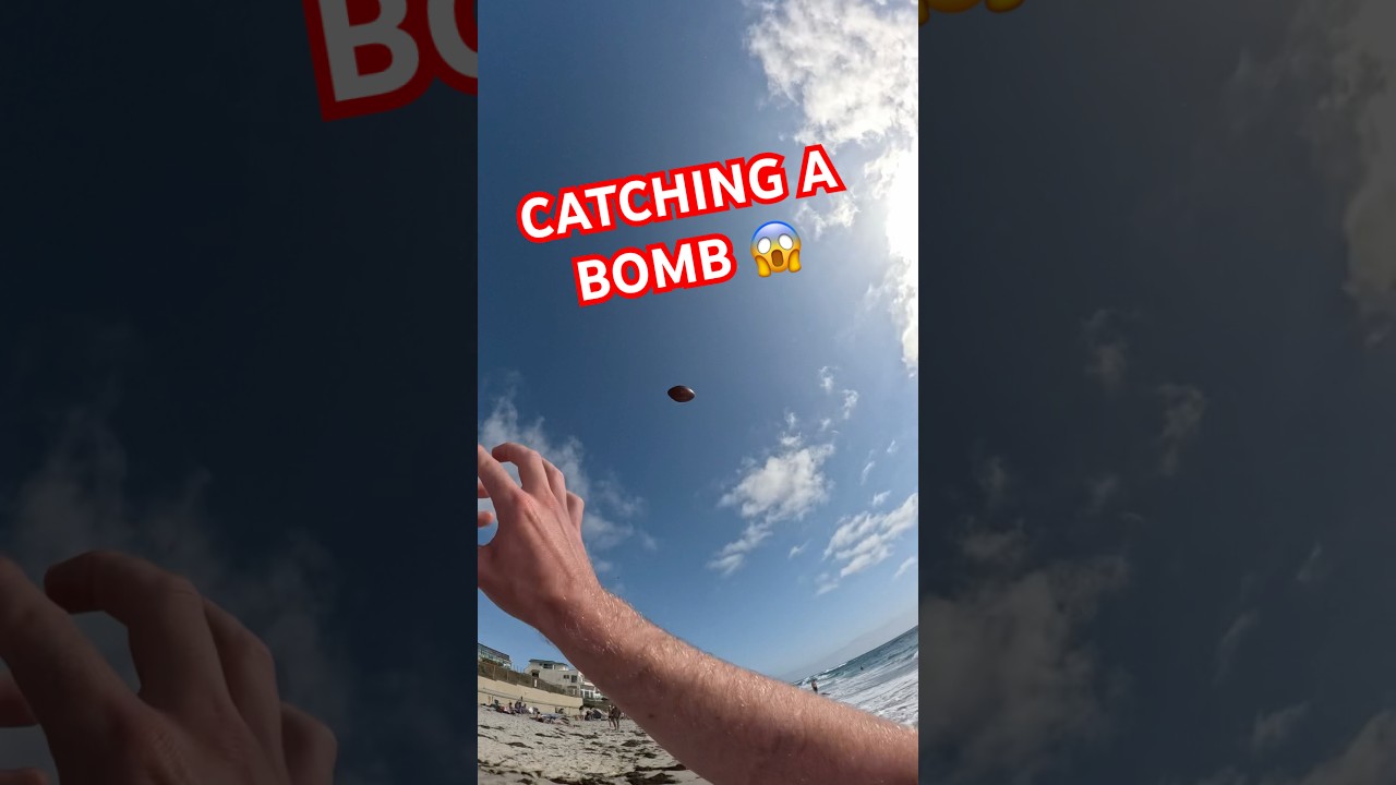 Catching a BOMB on the beach 🏈 