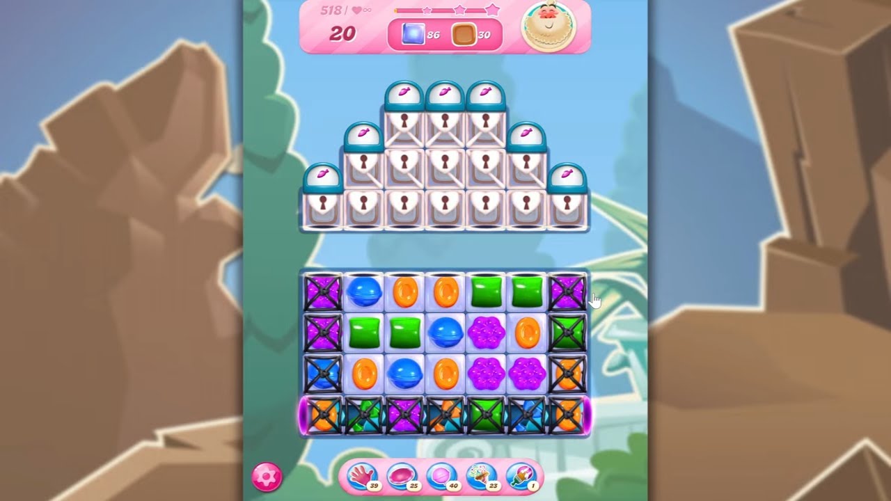 Candy Crush Saga LEVEL 518 NO BOOSTERS (new version)🐟☑️