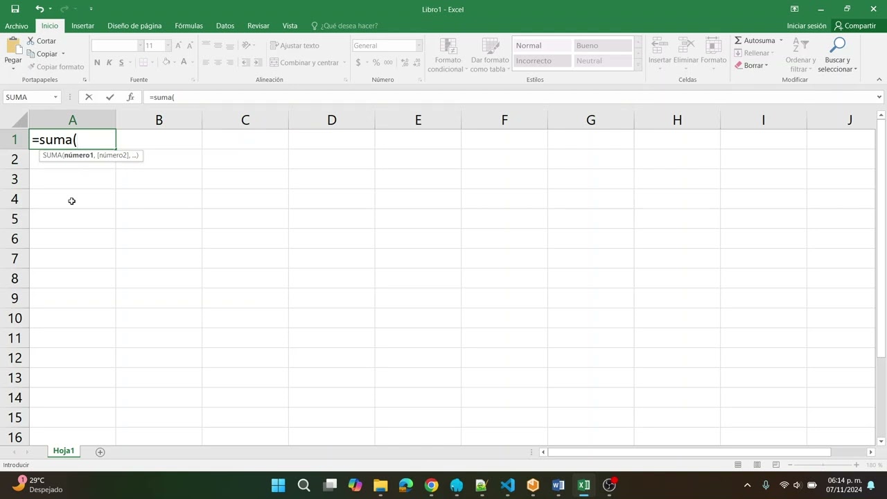 Conceptos b&aacute;sicos de funciones en Excel