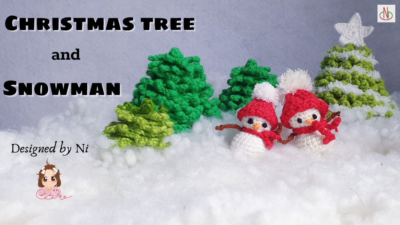 crochet christmas tree, snowman, hướng dẫn móc cây thông noel, người tuyết #amigurumi #Nicrochet #25