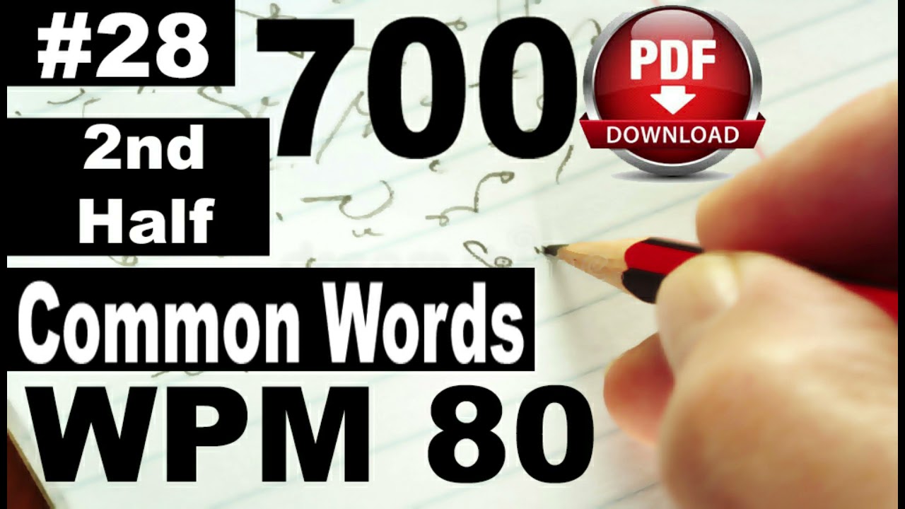 700 Common Words I Exercise No. 28 2nd Half I I Speed 80 I Pitman Shorthand | #farooqstenographer