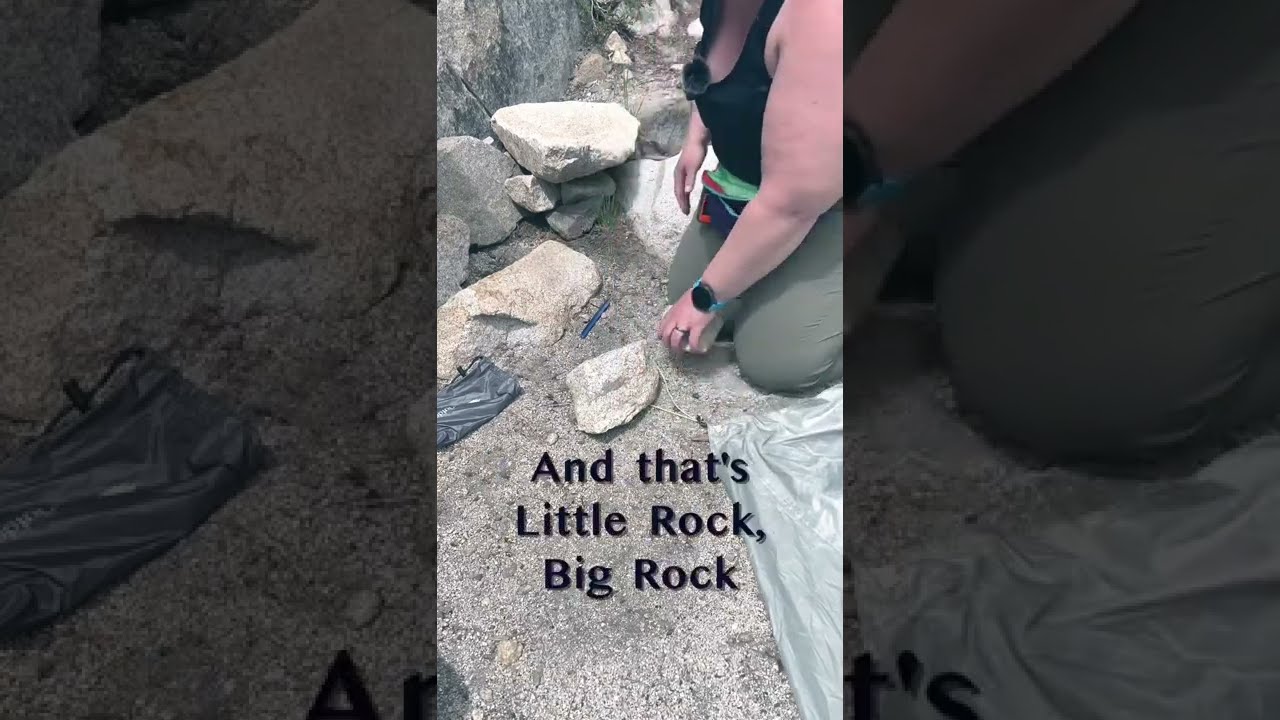 Little Rock, Big Rock | How to Stake a Tent on Hard Ground | Backpacking Hacks | #shorts