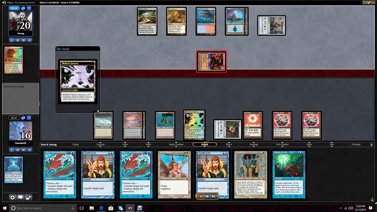 OldSchool (93-94) MTG: TheDeck (5Ccontrol) vs UR Counterburn (Aggro-Control)