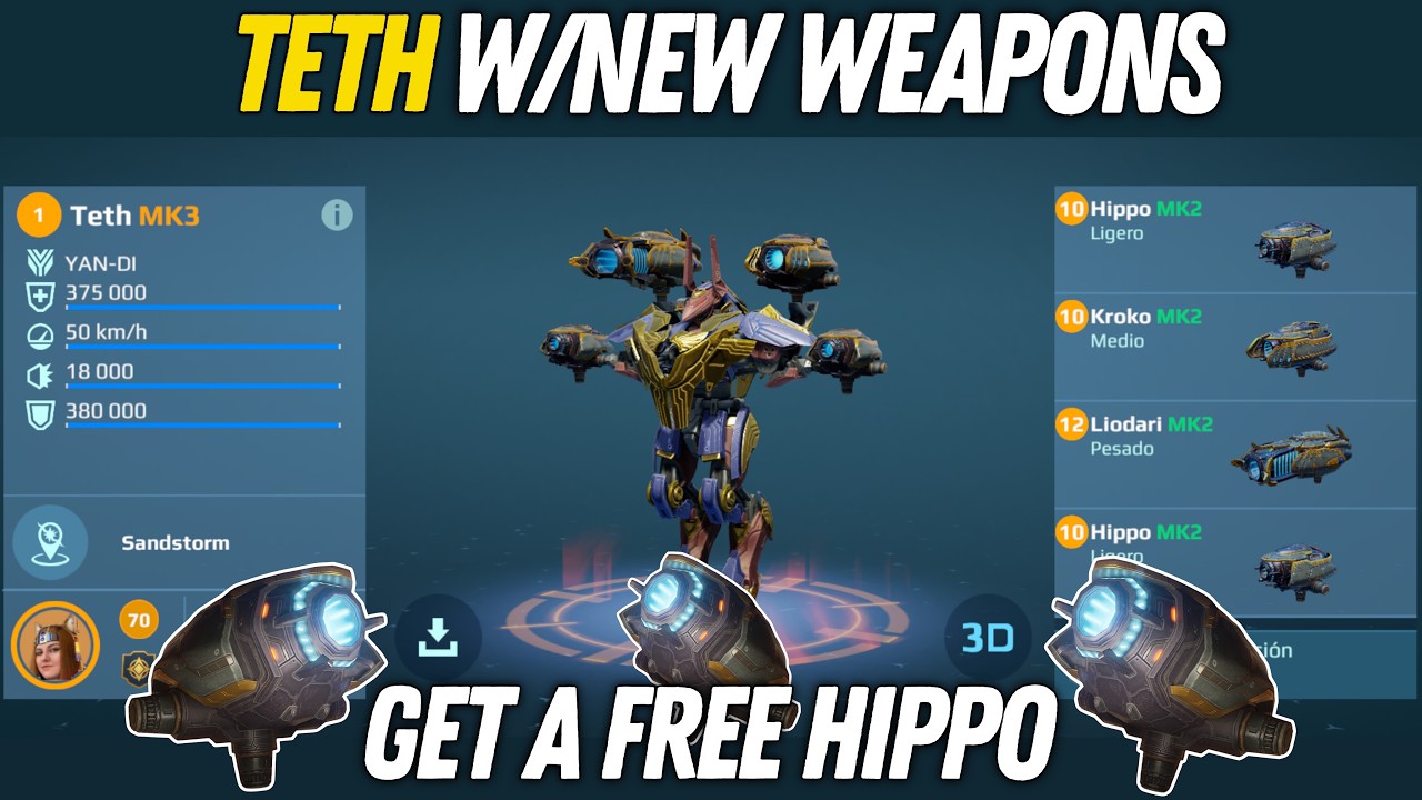 TETH CON LA EQUIPACION MAS LETAL! - ¡HIPPO, KROKO, LIODARI! 😱 | War Robots #WRWinHippo
