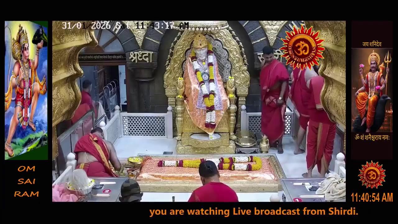 Sai Baba Darshan Live Today || 31 JAN 2026 || SATURDAY || MORNING