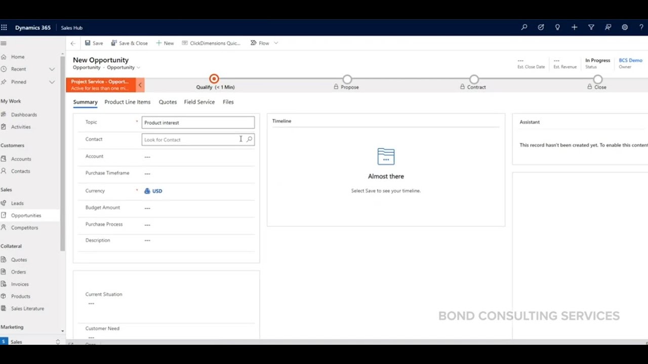 Dynamics 365 Sales | Create & Edit Opportunities