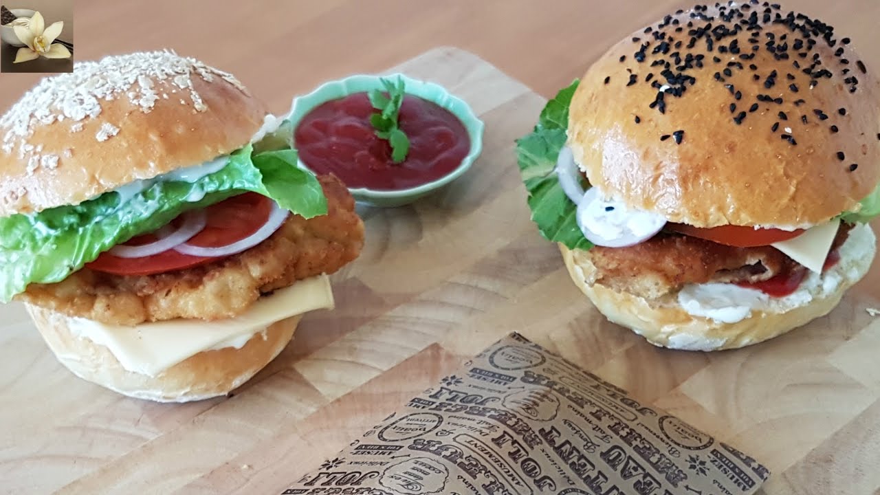 Recette de hamburger au poulet / Chicken burger recipe🍔🍔 / وصفة البرجر بالدجاج