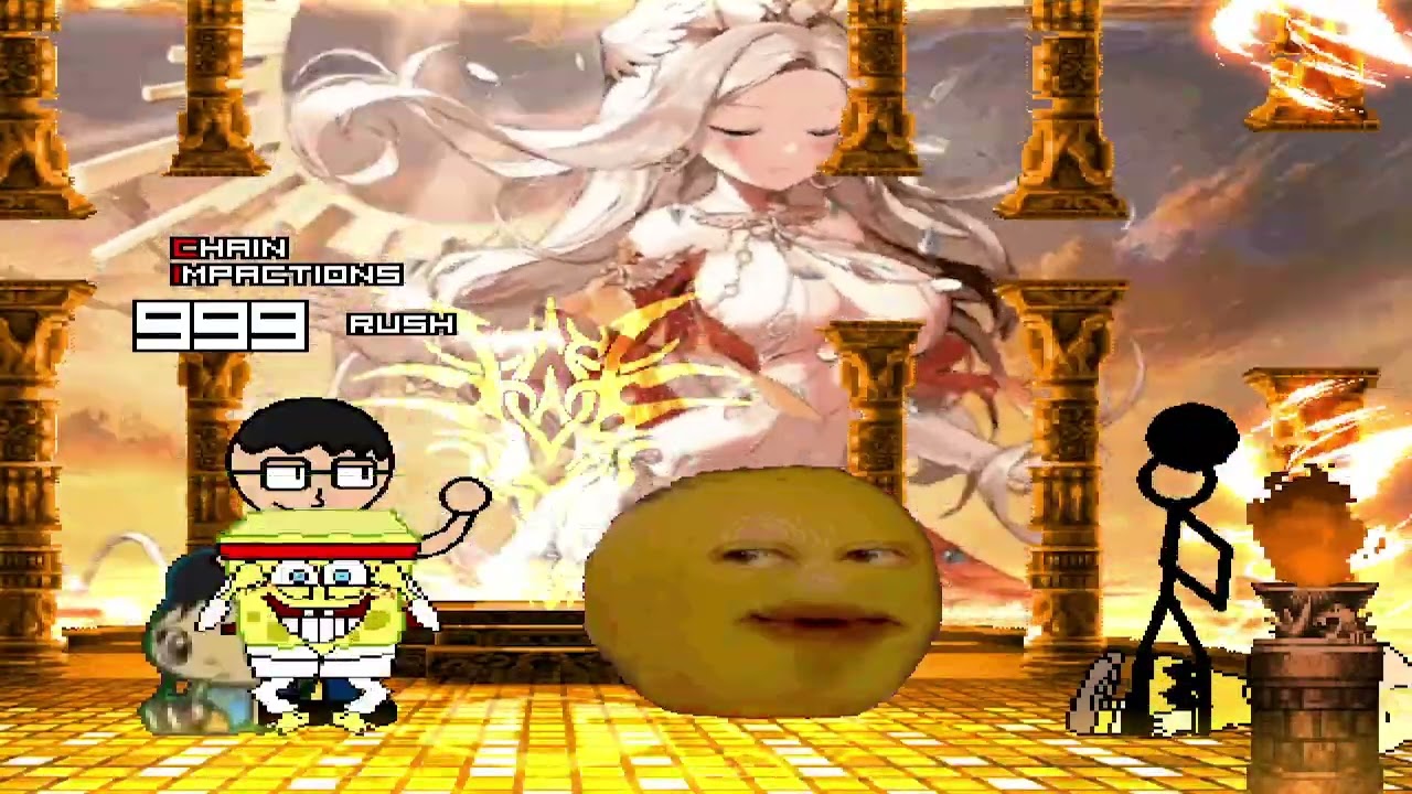 KOF MUGEN Tag Team Karte SpongeBob Plainrock124 T B Super Tuxman Vs A Orange Applejack C Brown K lan