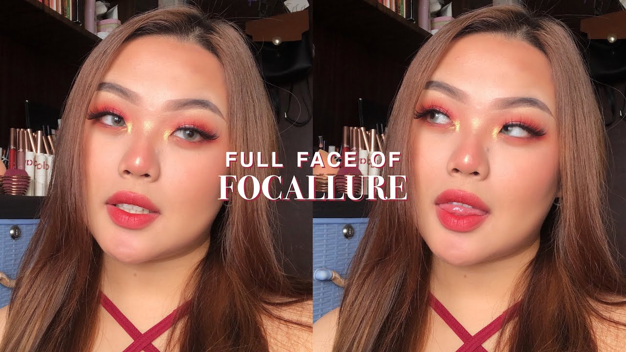 full face of focallure cosmetics ♡ covermax cushion foundation, chongqing palette, etc.