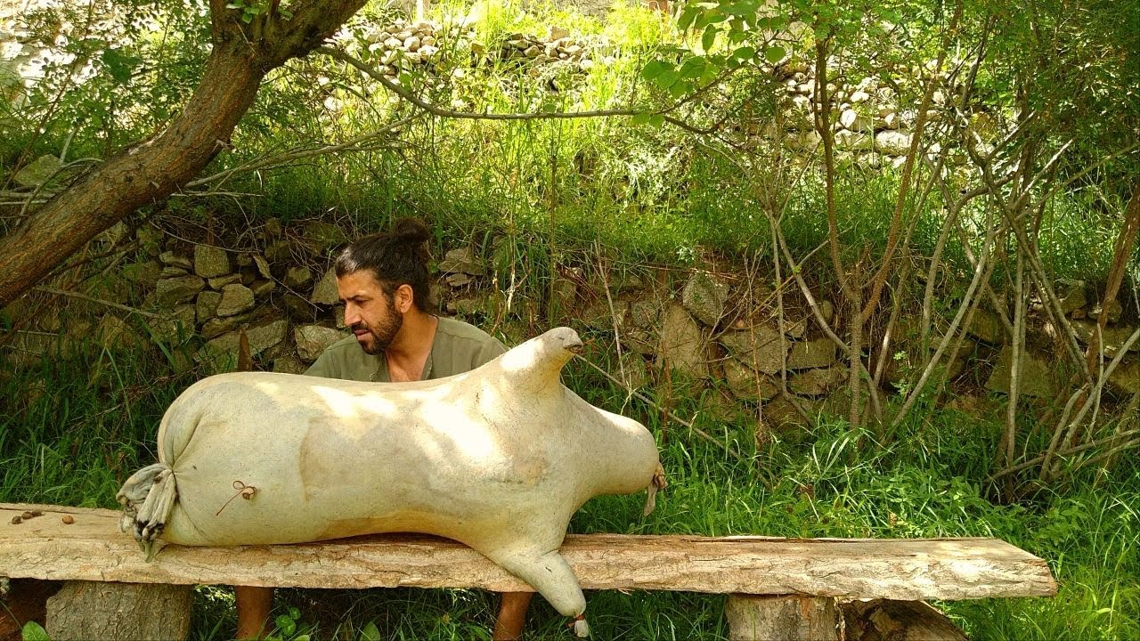 Traditional way to prepare Goat Skin for Water Bag and Butter Making