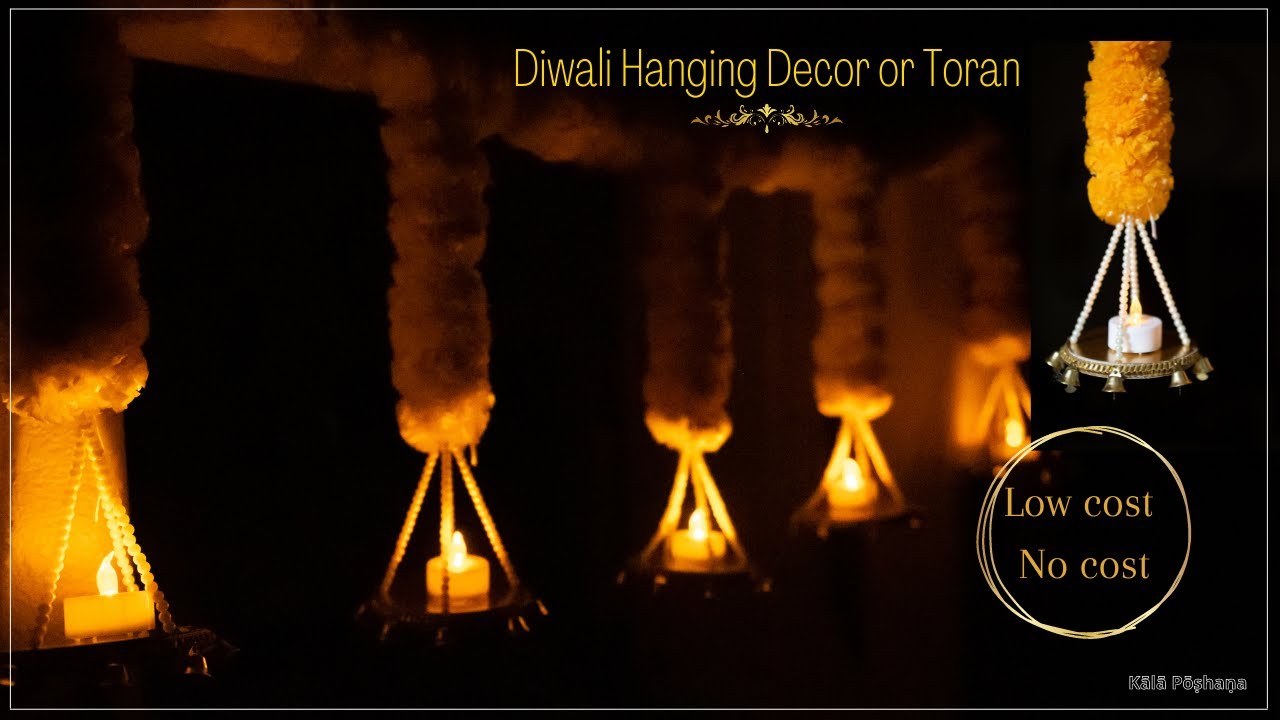 Easy Diwali Decorating Ideas | Low cost No cost Deepawali Decor Ideas 2021 | DIY hanging decor