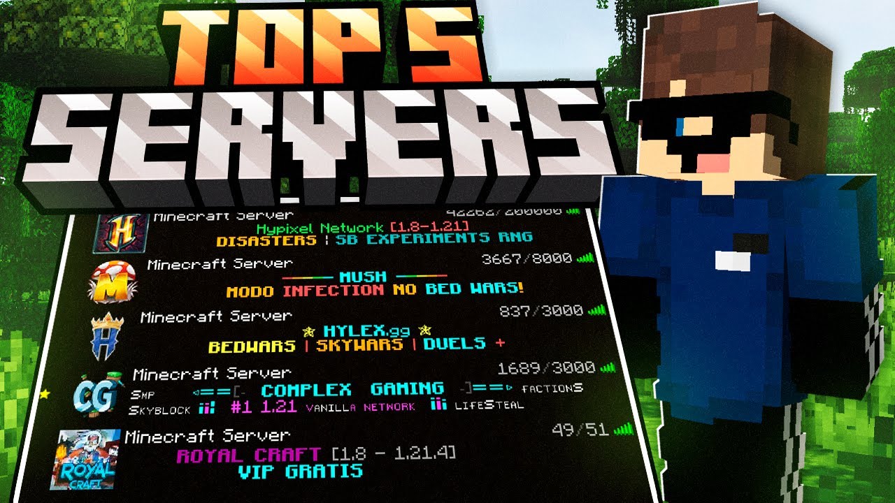 TOP 5 melhores servidores de MINECRAFT PIRATA BEDWARS E SKYWARS 2026!