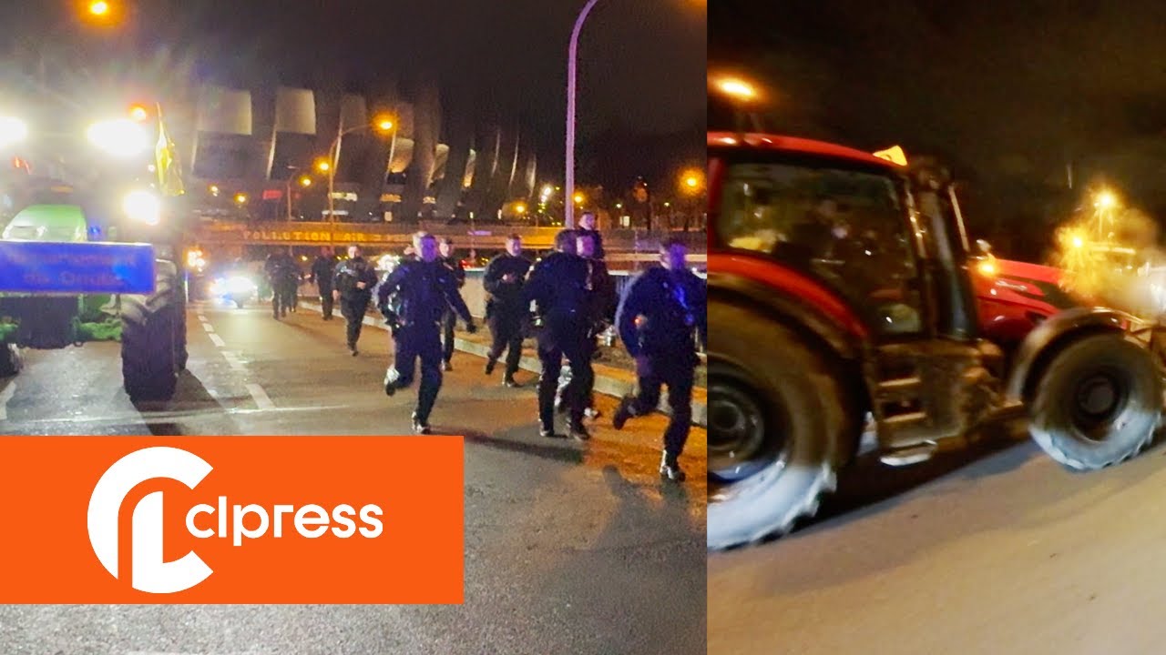 Agriculteurs : la Coordination Rurale tente de bloquer le périphérique (23 février 2024, Paris) [4K]