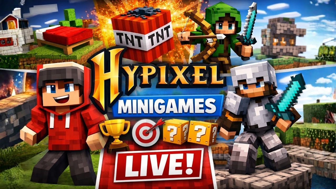 🔴Minecraft Stream – Hypixel Minigames (viewers welcome)