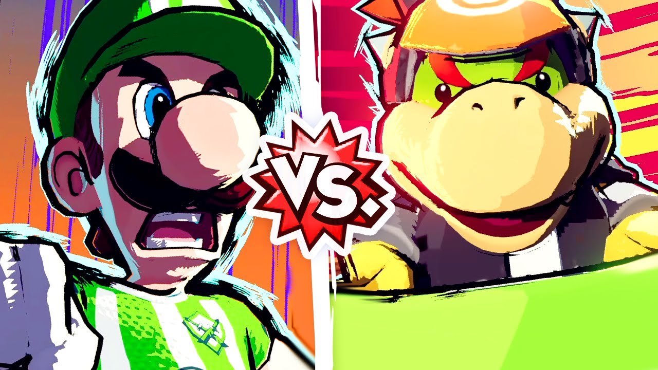 Mario Strikers Battle League - Luigi Vs. Bowser Jr.