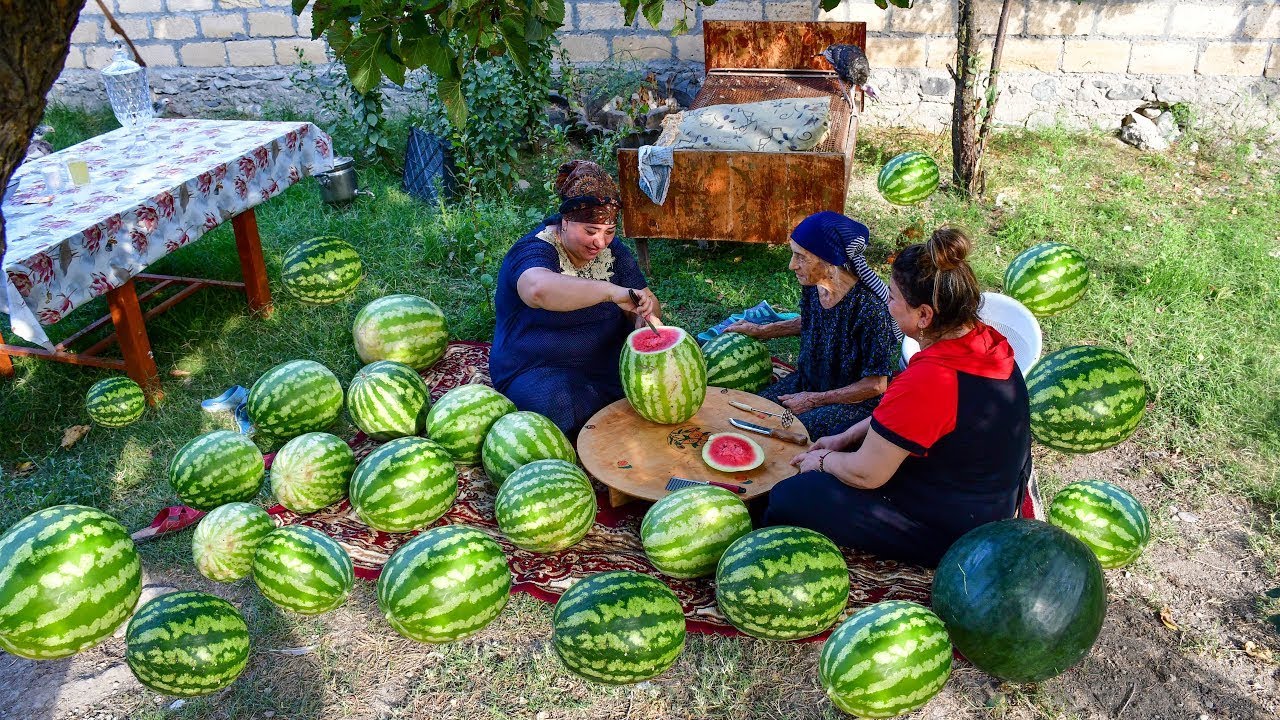 АРБУЗНОЕ ВАРЕНЬЕ И ПРИГОТОВЛЕНИЕ СОКА | деревенская кухня