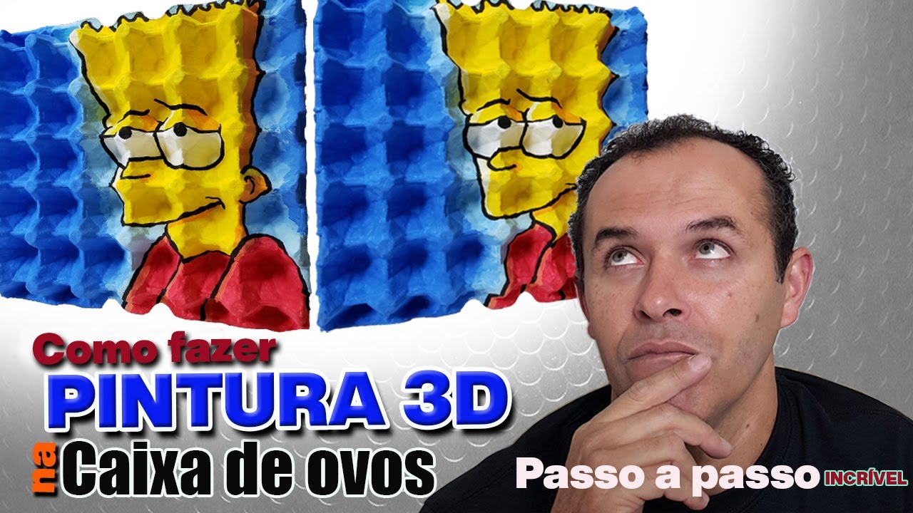COMO FAZER PINTURA 3D NA CAIXA DE OVOS PASSO A PASSO INCRÍVEL