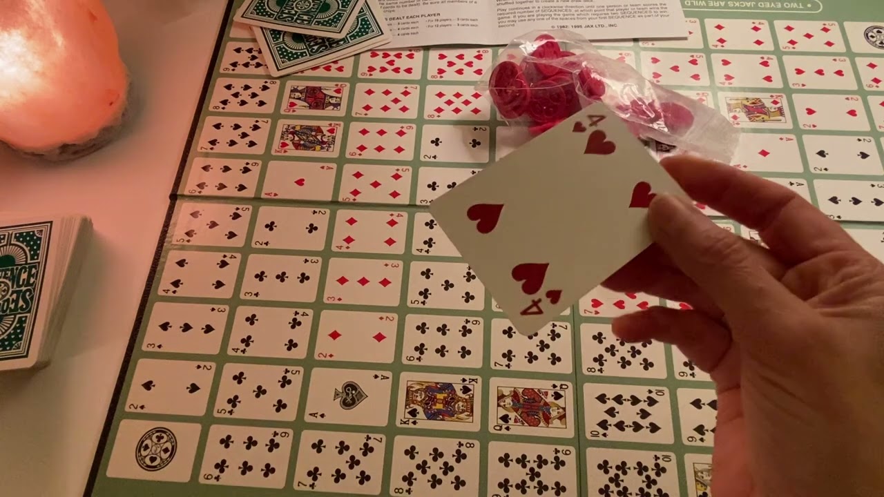Looking at Sequence Board Game - ASMR Soft Spoken, Counting, Sorting