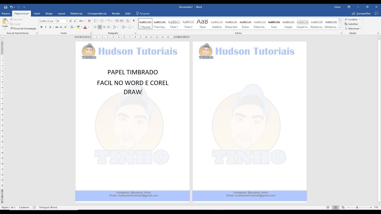 Curso Corel Draw Como Fazer  Papel  Timbrado  para Word Tutorial
