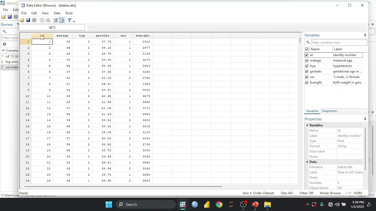 02 Stata data presentation