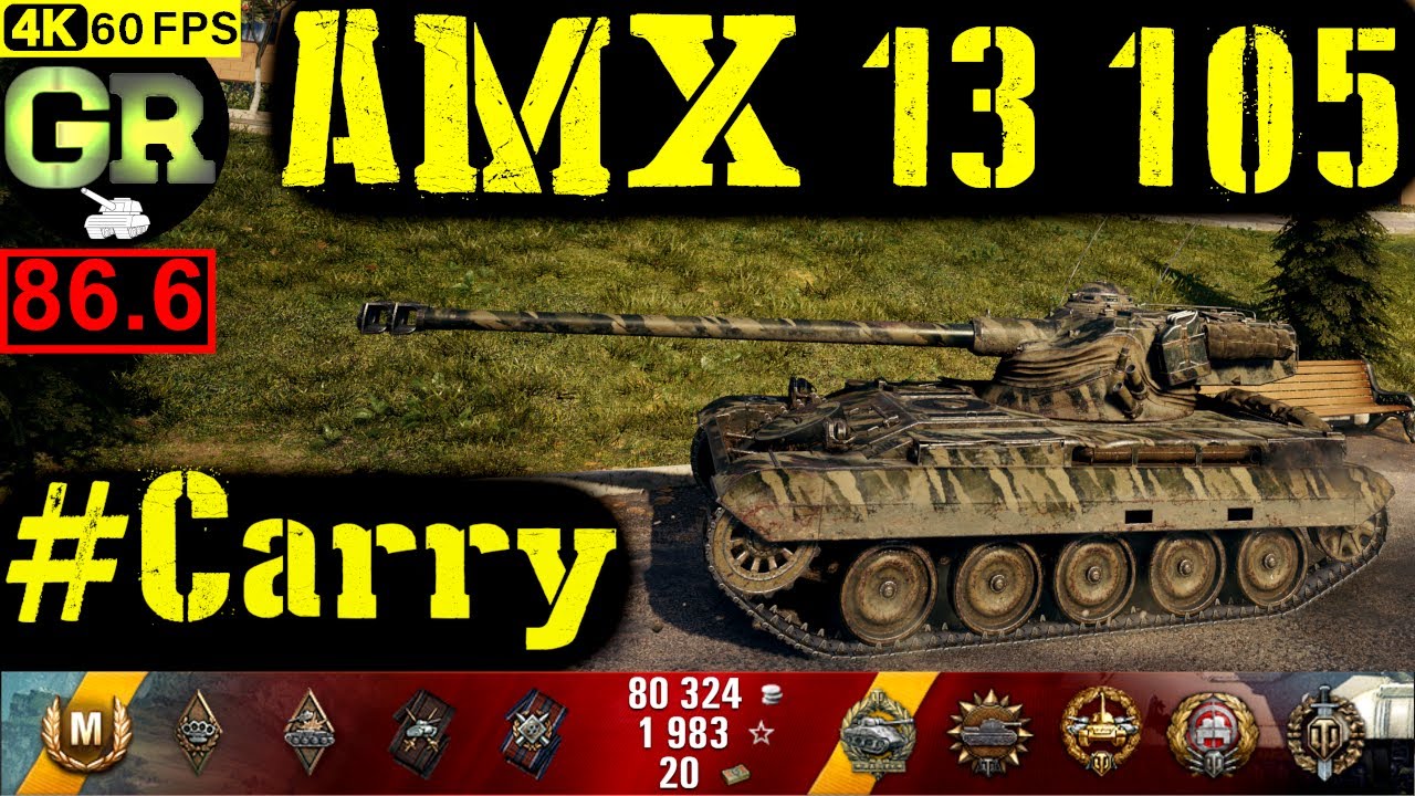 World of Tanks AMX 13 105 WoT Replay - 8 Kills 7K DMG(Patch 1.4.0)