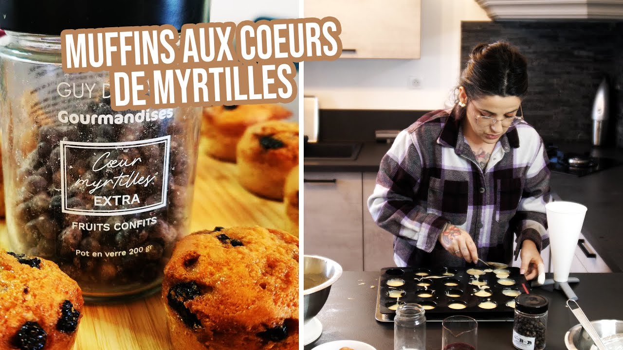 MUFFINS AUX COEURS MYRTILLES AVEC le moule muffins @Guy-Demarle
