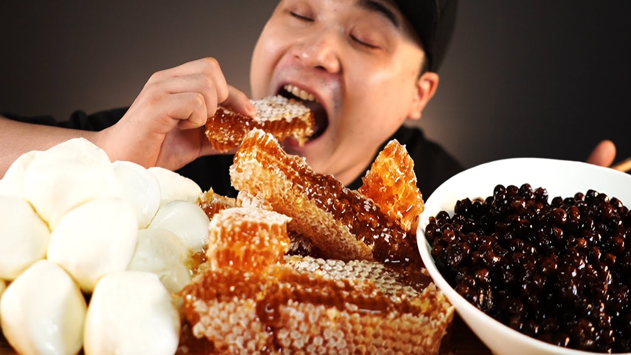 오랜만에 먹는벌집꿀과 타피오카 펄, 브라타치즈 먹방~!! 리얼사운드  ASMR social eating Mukbang(Eating Show)