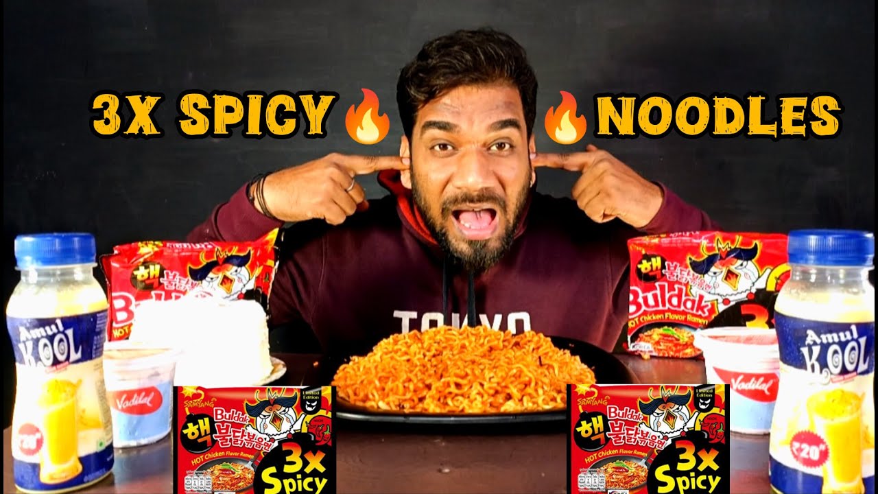 3x Spicy 🔥 Korean Noodles Eating Challenge | Bulduk Fire Noodles Challenge | World Spiciest Noodles