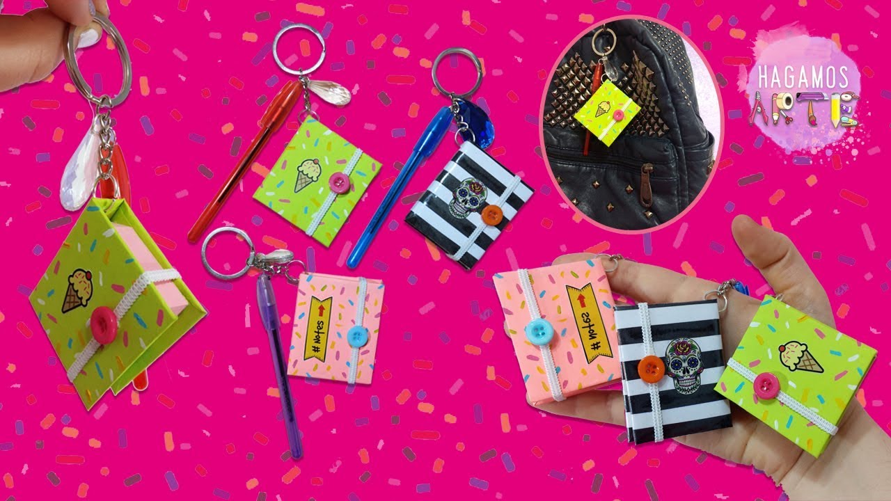 como hacer LLAVERO-como hacer un mini libro-IDEAS PARA LA ESCUELA-MANUALIDADES PARA REGALAR O VENDER