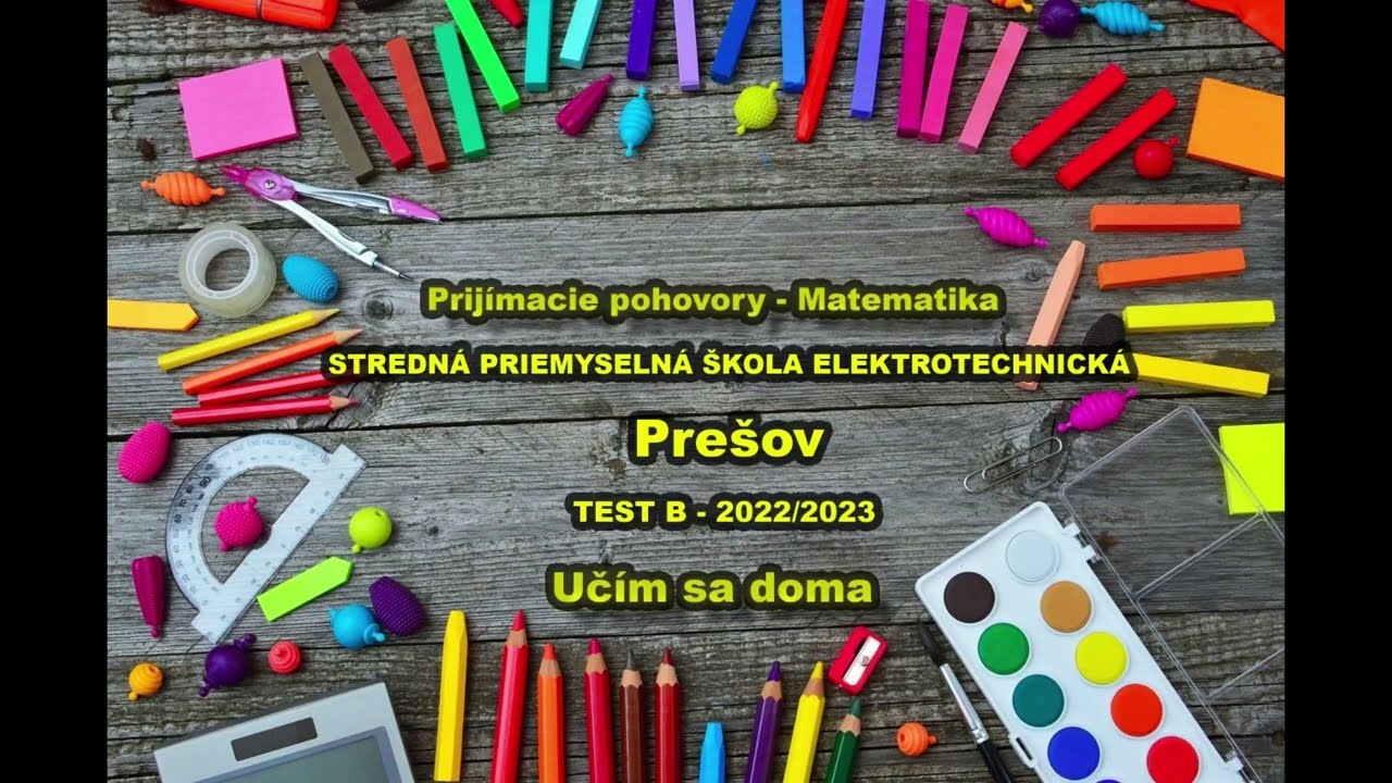 Test na prijímacie pohovory  - SPŠE Prešov test B (2022/2023)
