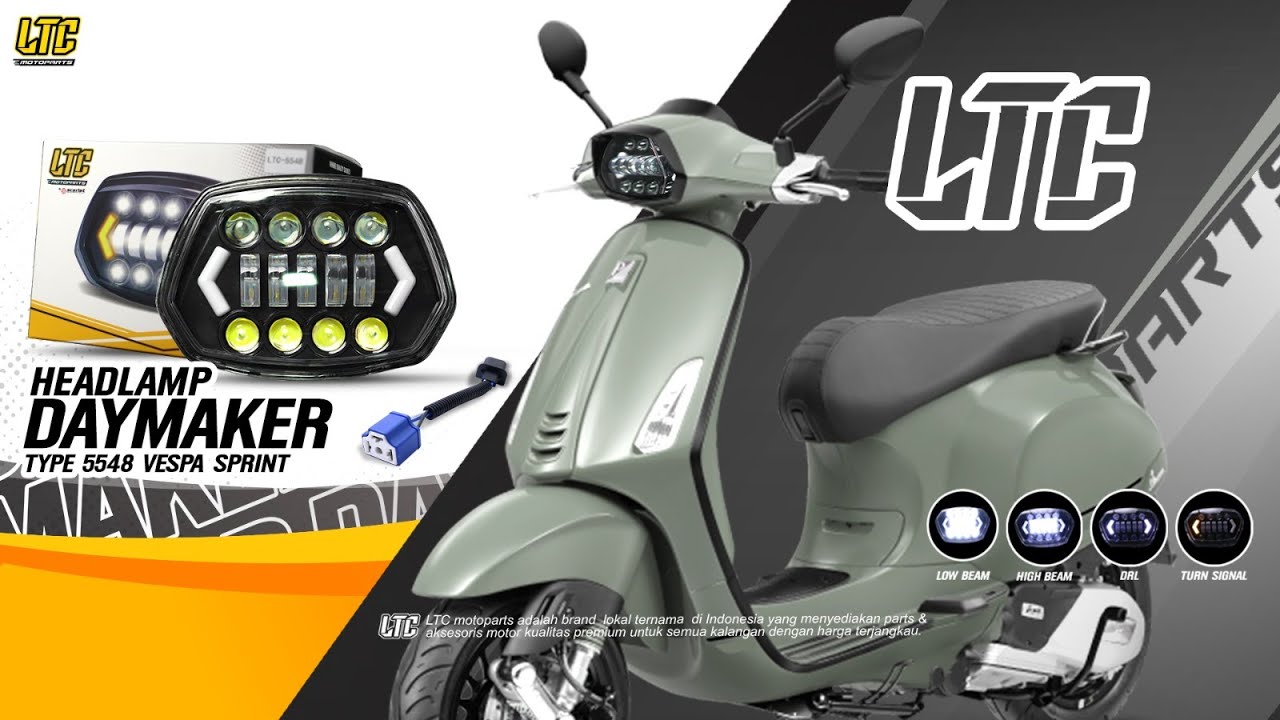 Headlamp Lampu Depan Daymaker 5548 Vespa Sprint Matic