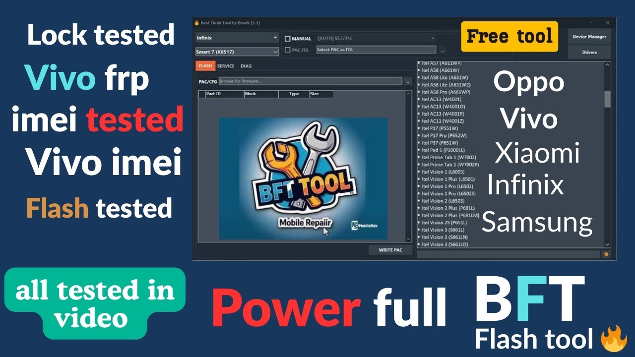 BFT FLASH Tool 🔥 Powerful Free Tool | IMEI Repair, FRP Unlock & Flashing 100% Working ✅