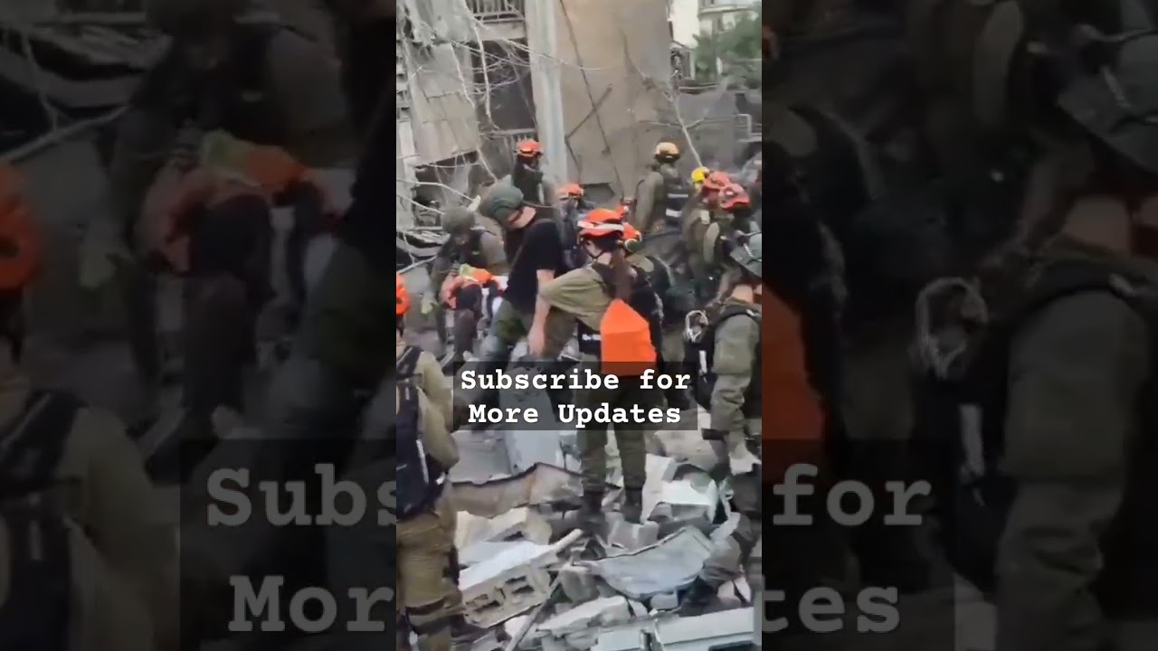 The Israeli military continues to remove debris from buildings destroyed by Iranian missiles #israel