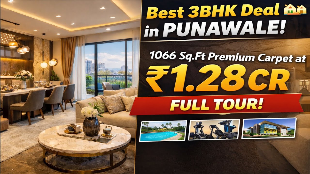 Best 3BHK Deal in Punawale! 🏘️ 1066 Sq.Ft Premium Carpet at ₹1.28 Cr | Full Tour