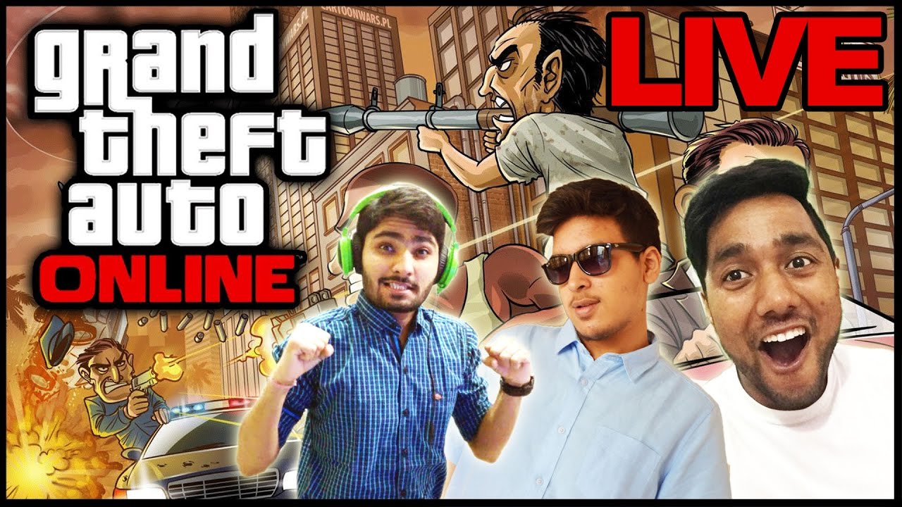 Indian Gamers playing GTA 5 Online Hindi | Saxisam, Quasar Games and GGM | HD 720p