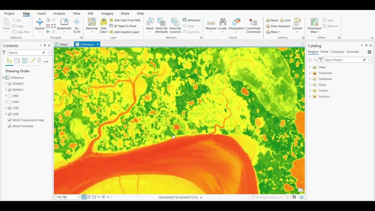 How to Calculate NDWI and Change Detection in ArcGIS Pro