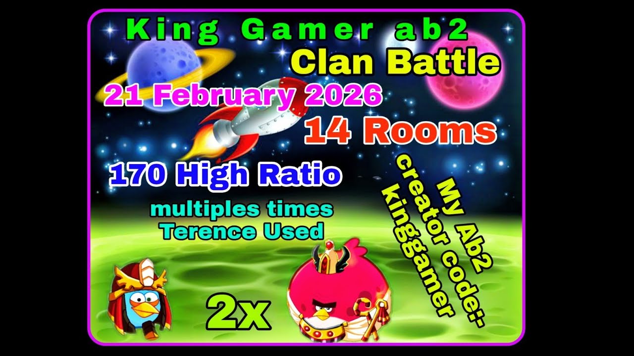 Angry birds 2 clan battle multiples terence and bubbles gameplay (170 high Ratio) (no Shuffle run)