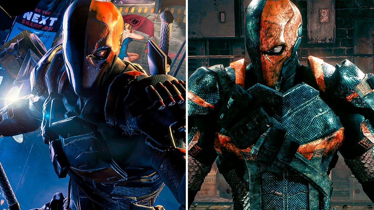 Deathstroke Boss Fight Comparison - Batman Arkham Origins vs Arkham Knight | 4K 60FPS