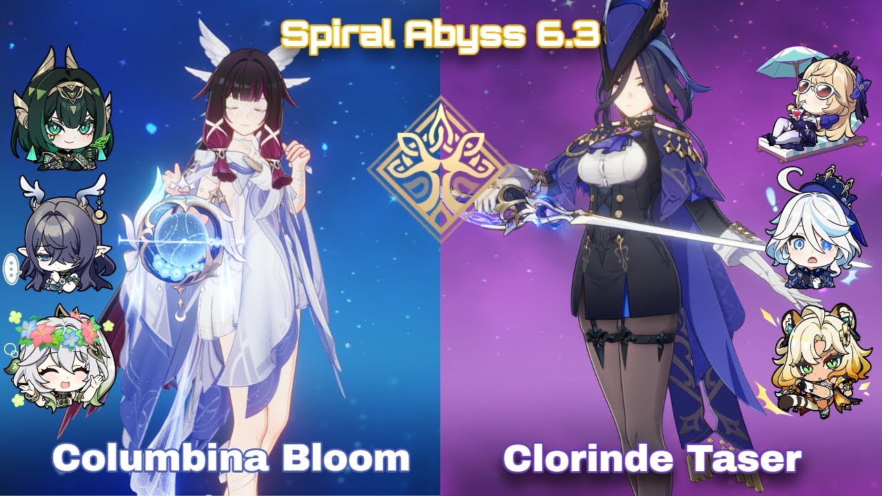 C0 Nefer Columbina Lunar & C0 Clorinde Taser | Spiral Abyss 6.3 | Genshin Impact