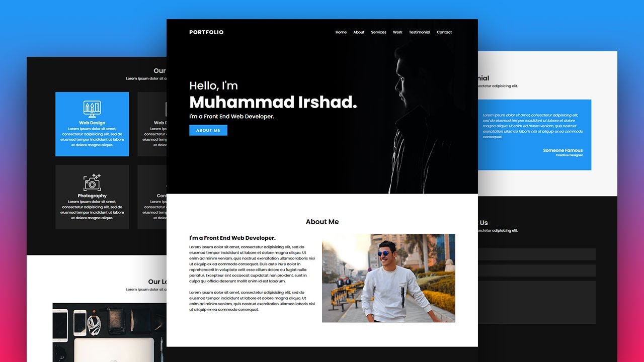 Build a Complete Responsive Personal Portfolio Website using Html CSS & Javascript from Scratch